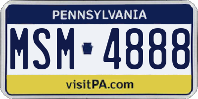 PA license plate MSM4888