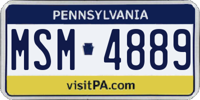 PA license plate MSM4889