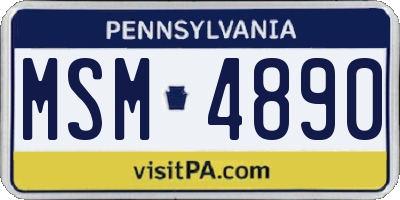 PA license plate MSM4890