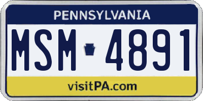 PA license plate MSM4891