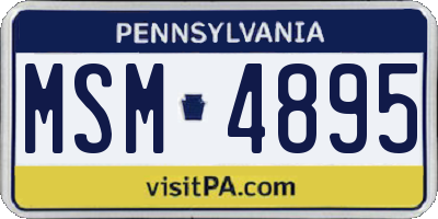 PA license plate MSM4895