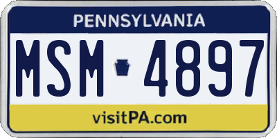 PA license plate MSM4897
