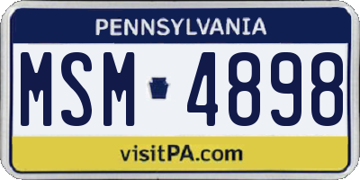 PA license plate MSM4898