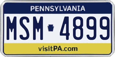 PA license plate MSM4899