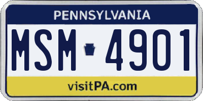 PA license plate MSM4901