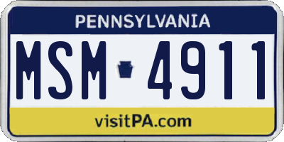 PA license plate MSM4911