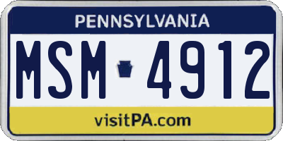 PA license plate MSM4912