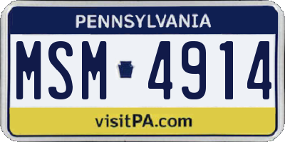 PA license plate MSM4914