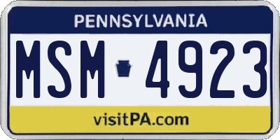 PA license plate MSM4923