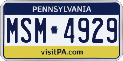 PA license plate MSM4929