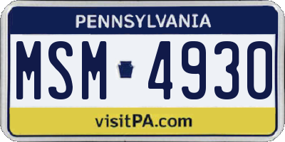 PA license plate MSM4930