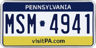 PA license plate MSM4941