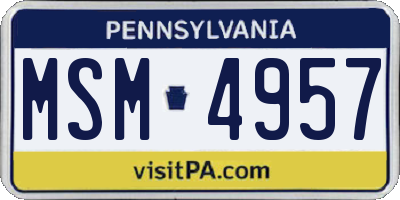 PA license plate MSM4957