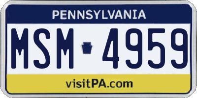 PA license plate MSM4959