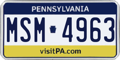 PA license plate MSM4963