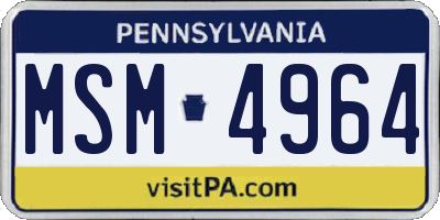 PA license plate MSM4964