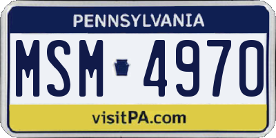 PA license plate MSM4970