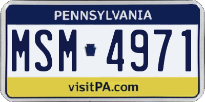 PA license plate MSM4971