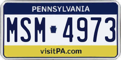 PA license plate MSM4973