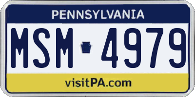 PA license plate MSM4979