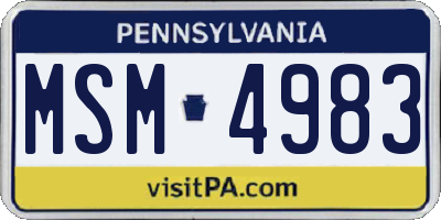 PA license plate MSM4983