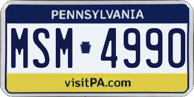 PA license plate MSM4990