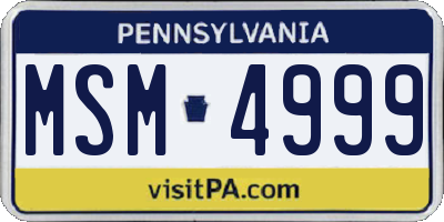 PA license plate MSM4999