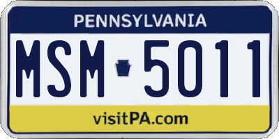 PA license plate MSM5011