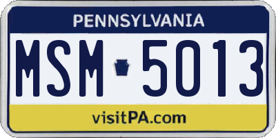PA license plate MSM5013