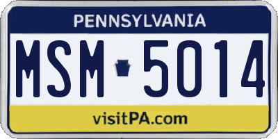 PA license plate MSM5014