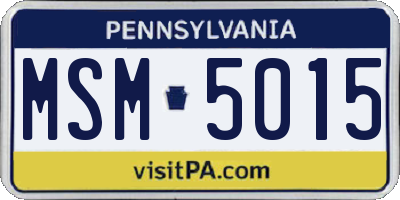 PA license plate MSM5015