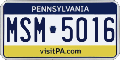 PA license plate MSM5016