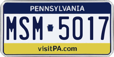 PA license plate MSM5017