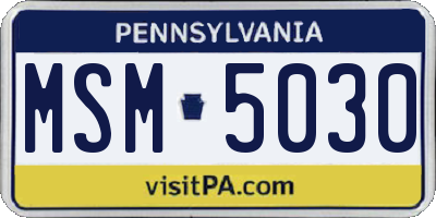 PA license plate MSM5030