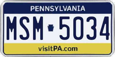PA license plate MSM5034