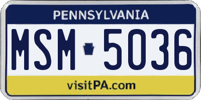 PA license plate MSM5036