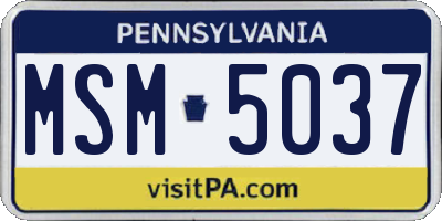 PA license plate MSM5037