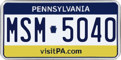 PA license plate MSM5040