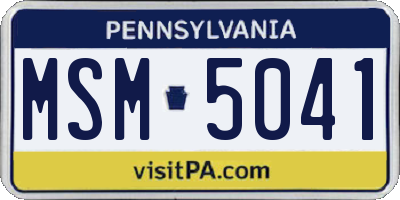 PA license plate MSM5041