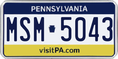 PA license plate MSM5043