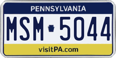PA license plate MSM5044