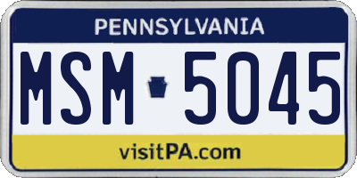 PA license plate MSM5045
