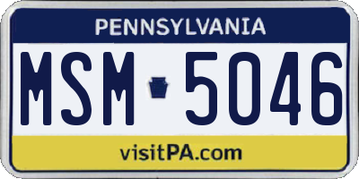 PA license plate MSM5046