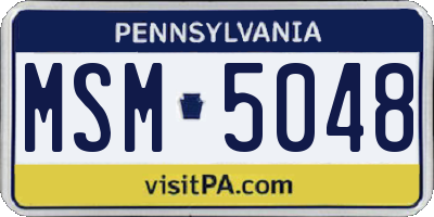 PA license plate MSM5048