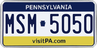PA license plate MSM5050