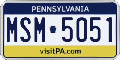 PA license plate MSM5051