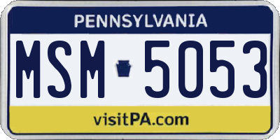 PA license plate MSM5053