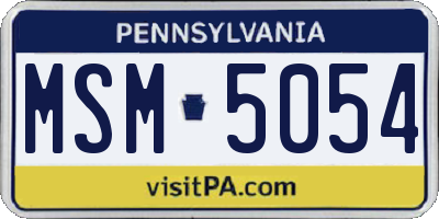PA license plate MSM5054