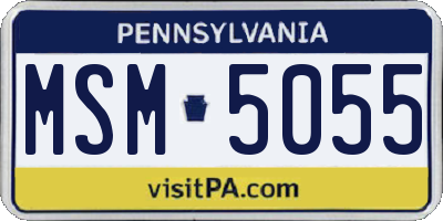 PA license plate MSM5055