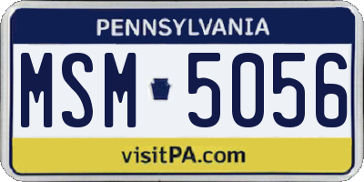 PA license plate MSM5056